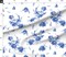 Ink Roses Blue White Floral Flowers Summer Spring Custom Printed Fabric by Spoonflower Various Fabrics by the Yard or Fat Quarter